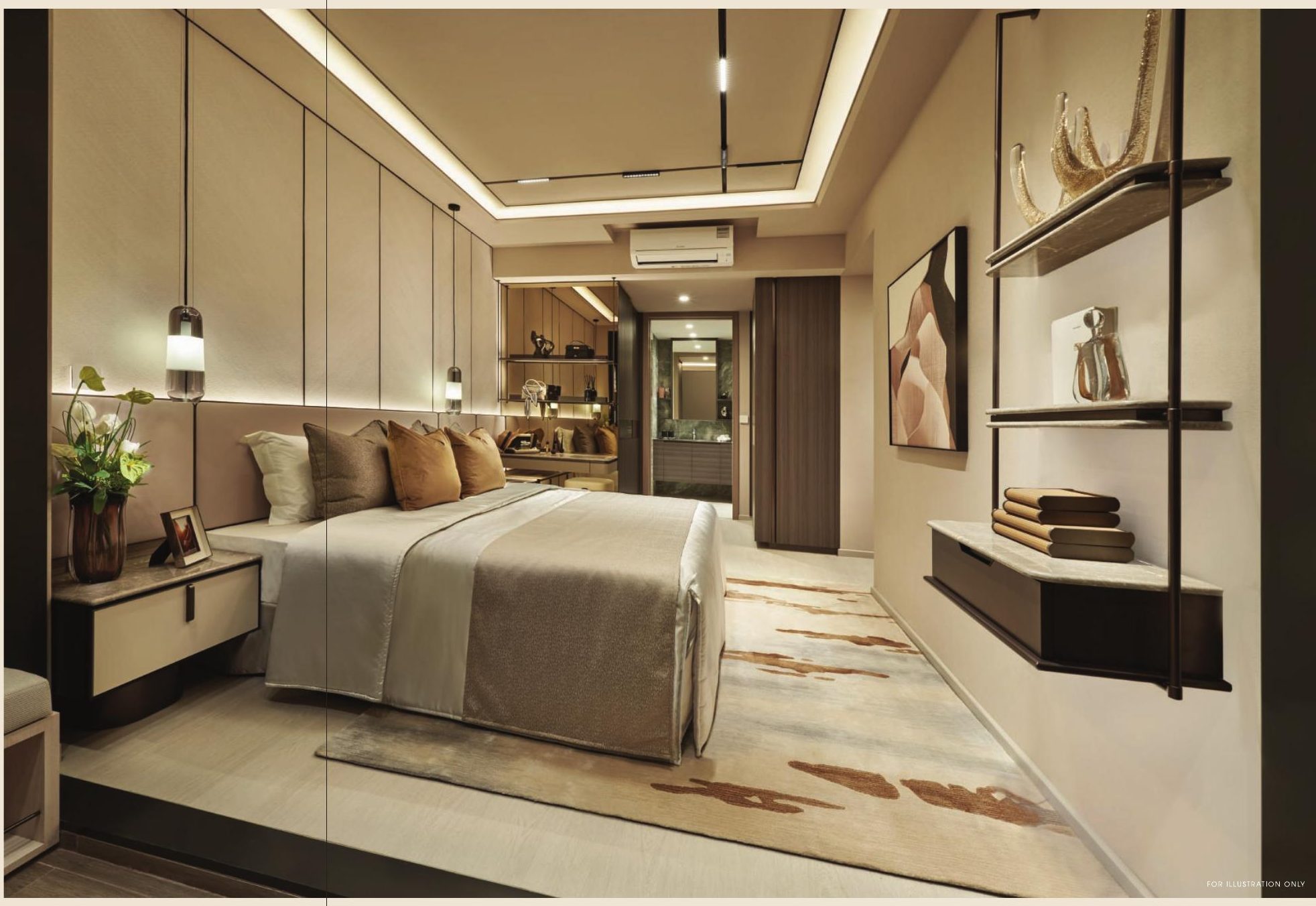Artist's impression of a show unit master bedroom