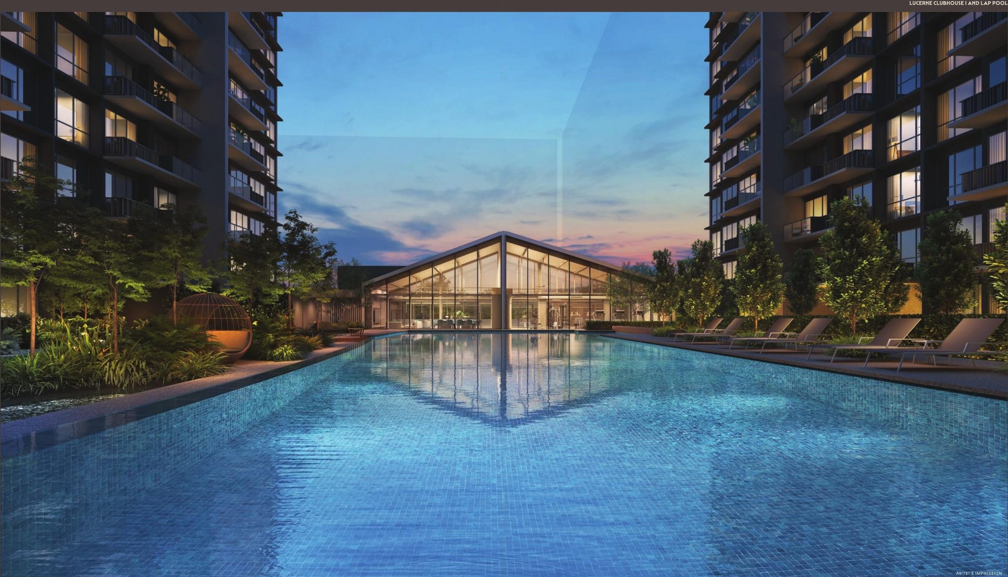 Artist's impression of the lap pool and clubhouse